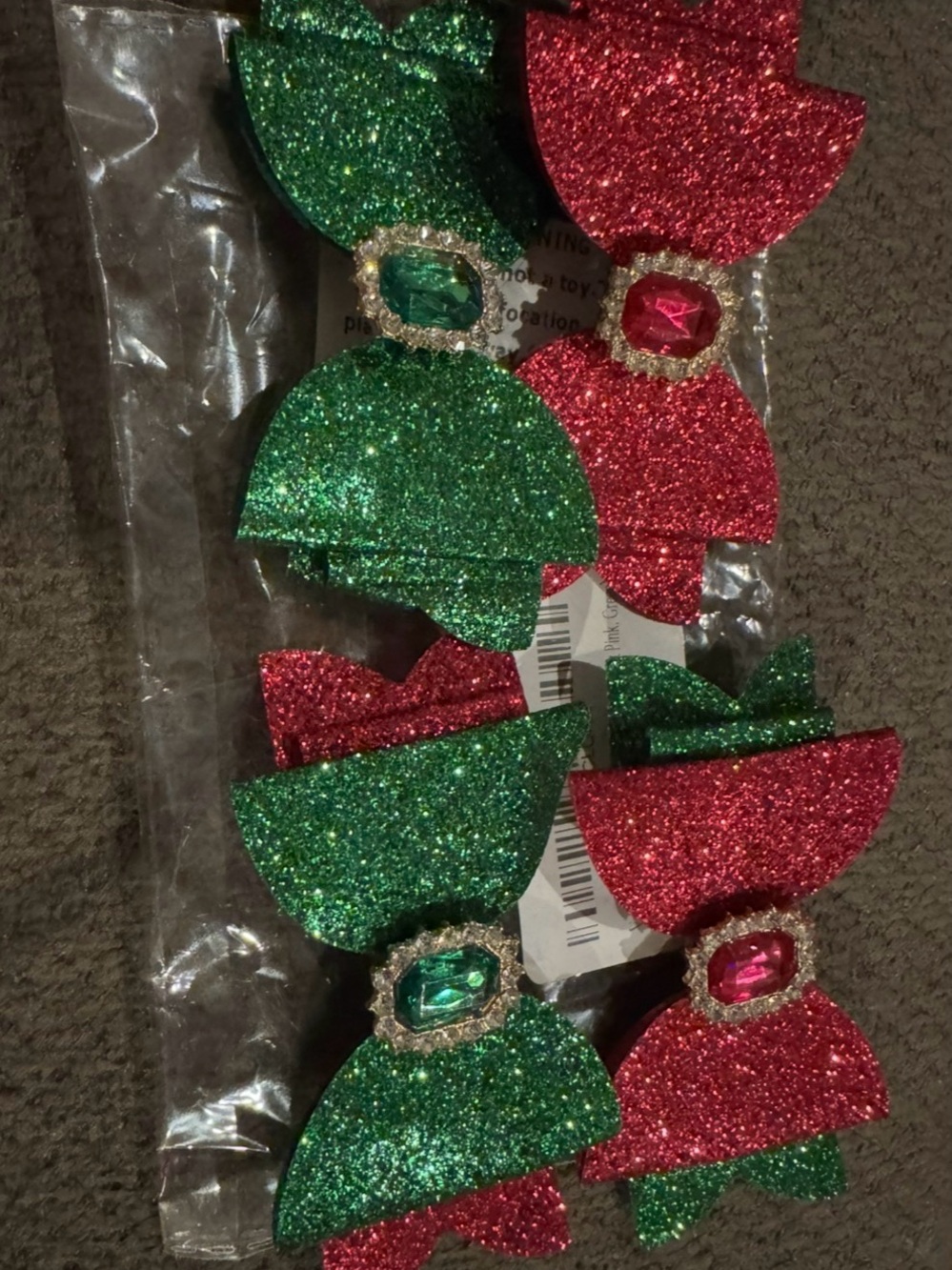 New Pink and Green Kids Butterfly Hair Clips - Set of 4